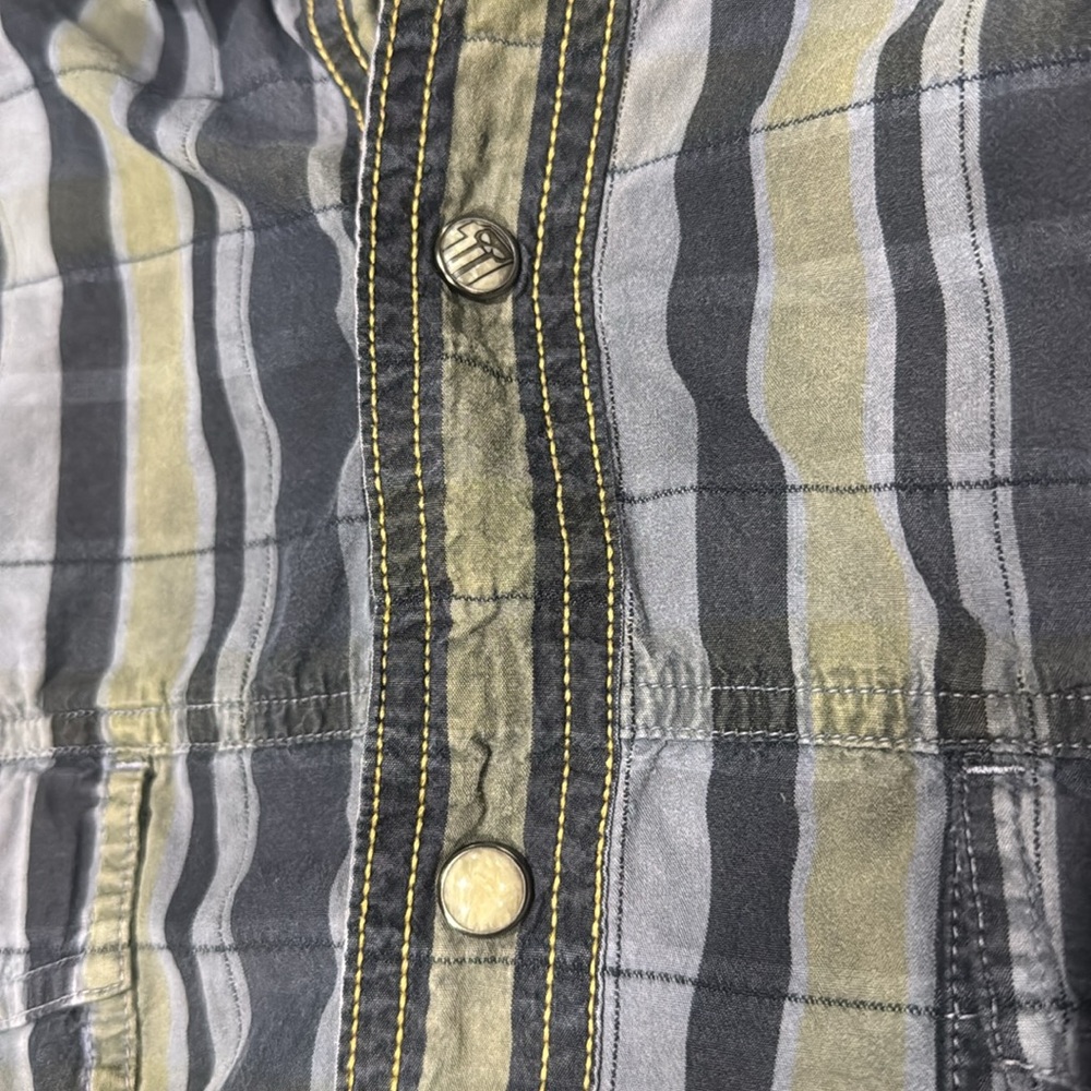 Harley-Davidson Men's Green and Gray Plaid Shirt - Picture 5 of 12